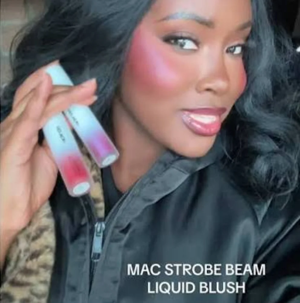 MAC Unsweetened Strobe Liquid Blush Red Mauve Brsnd New In Box Full Size